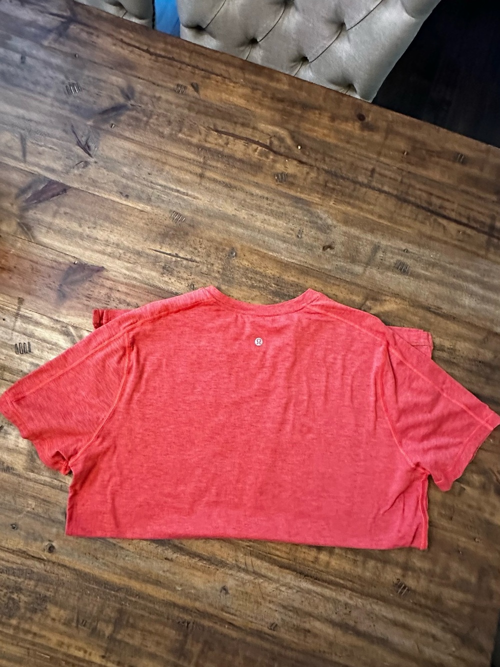 lululemon athletica Coral Red Cropped Tee
